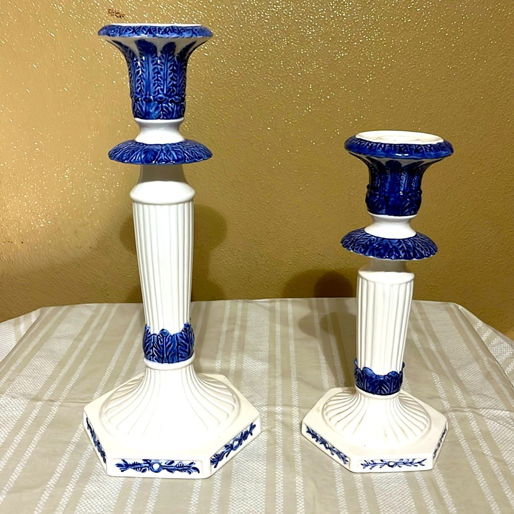 Japan Omnibus Blue and White Decorative Candle Accents